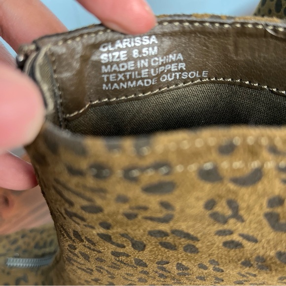 Coconuts by Matisse Clarissa Buckle Zipper Heeled Boots Leopard Size 8.5M Brown - Picture 5 of 10